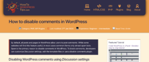 How to disable comments in WordPress