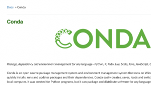 Conda open source package management